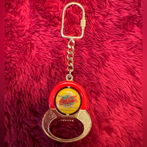 NWOT Vintage Coca Cola Keychain/ Bottle Opener Spinner 
In Gold, Red And Yellow. - Picture 2 of 7